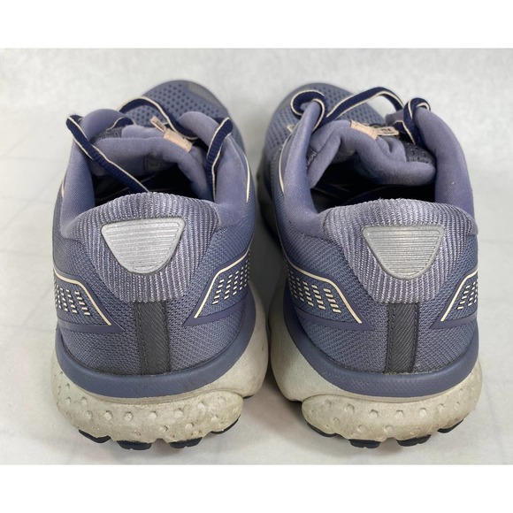 Brooks Ghost 12 Women Sz 8.5 Running Sneaker Shoe Granite/Peacoat/Peach Purple - Picture 4 of 6